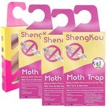 Moth Traps for Clothes Moth | 4-Pack | Refillable | Safe and Odor-Free Natural Traps | Attractant Case-Making, Carpet, Webbing Moth, Wool Moth Cloest clothing Essentials Effective Guaranteed (Pink, 4)