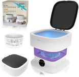 Mini Portable Washing Machine, 13L 60W Small Foldable Washer with Spin Dryer, Collapsible Luandry Washer, Compact Lavadora Portatil for Baby Clothes, Underwear, Travel Camping Apartments Purple