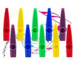 10 Pcs Kazoos Musical Instruments with Kazoo Flute Diaphragms Children Music Instruments Kids Kazoos for Gift Prize and Party Favors