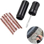 Tubeless Bike Tire Repair Kits, Includes Storage Canister Plugger Tool with Plugs, 5 Bacon Strips for Road Bicycle and Mountain Bike MTB Tires Fix a Puncture or Flat (Black)