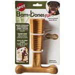 Bambone Plus 7" /Dog Toys for Aggressive Chewers | Dog Chew Toy | Bone | Chew Toys for Aggressive Dogs | Interactive Dog Toy/Peanut Butter Flavor