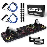 Stellar Fitness-X Push Up Board - 12-IN-1 Multifunctional Press Up Board - Calisthenics Equipment for Men & Women - Pushup Board w/Resistance Bands