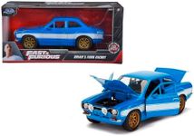 Jada Toys Fast and Furious - Brian's Ford Escort RS2000 MK1 1:24 Scale Diecast Model Car, Blue