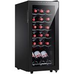 STAIGIS 18 Bottle Compressor Wine Cooler Refrigerator, Small Freestanding Wine Fridge for Red, White and Champagne, Mini Fridge with 40-66F Digital Temperature Control Glass Door