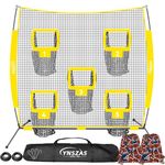 YNSZAS 𝑵𝑬𝑾 Football Throwing Target Net, 8x8 FT, Portable Football Training Equipment Accessories, Upgraded Weather Resistance Quarterback Practice Toss Thrower Trainer Gear Launcher (8 x 8 FT)