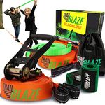 Slackline Beginner Complete Kit - Training Strap Tree Protectors Carry Bag - Latest Ergonomic Ratchet and Handle Technology - Perfect Outdoor Fun Activity