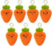 KPBLIS Weekie Wonders Emotional Mood Support Carrots Plush, Cute Carrot Stuffed Animals Bag Charm, Funny Gifts for Adults Women Men Friends Coworkers (Full Week Set, Carrots)