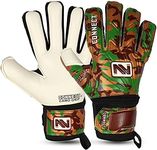 CONNECT Goalkeeper/Goalie Gloves Extreme Grip for Kids, Youth & Adult, Finger Support, Soccer Gloves for Boys, Girls & Junior Keepers Football Gloves for Training, Size 4/5/6/7 (GOLD, 7)