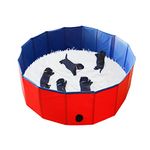 Artilife Portable Collapsible Foldable Leakproof Swimming Tub,Collapsible Bathtub,Swimming Slip Resistant,Foldable Dog Pet Bath Pool,Collapsible Dog Pet Pool Bar (39inch Dia.x12inch H(100x30cm))