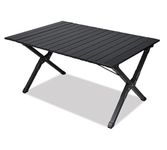 STAR WORK Folding Camping Table Portable Picnic Table Aluminum Folding Table with Easy Carrying Bag for Outdoor, Camping, Beach, BBQ, Party (Charcoal Black)