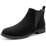 MaxMuxun black ankle boots women Faux Suede UK Size 7