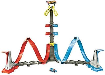 Mattel Hot Wheels Loop & Launch Track Set for Kids 5-10 Years Old with Adjustable 2-Foot-Tall Winner S Cage, Spiral Loop, & Point Panels, Simple Set-Up & Collapsible for Easy Storage