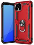 GREATRULY Ring Kickstand Phone Case for Google Pixel 4 XL (2019 Release),Heavy Duty Dual Layer Drop Protection Case,Hard Shell + Soft TPU + Ring Stand Fits Magnetic Car Mount,Red