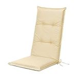 JEMIDI Garden Chair Cushion - High Back Foam Filled Garden Seat Cushion with Tie-On Straps - Water Repellent Outdoor Furniture Cushion - 120x50cm