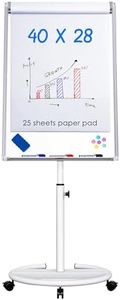 maxtek Mobile Dry Erase Board – 40x28 inches Magnetic Portable Whiteboard Stand Easel White Board Flipchart Easel Board with 25 Sheets Paper Pad