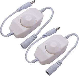 weideer 2Pcs LED Strip Lights Dimmer DC12V-24V Rotary Dimmer Switch For LED Strip Lights LED Rope Light 3528 5050 5630 White K-018-W