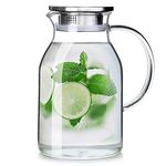 Abdodar 68OZ Glass Pitcher with Lid and Spout - High Heat Resistance Pitcher for Hot/Cold Water & Iced Tea