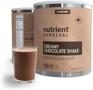 Nutrient Survival Creamy Chocolate Whey Protein Shake: Gluten-Free, High-Protein Breakfast or Meal Replacement Shake, Perfect Dark Chocolate Smoothie Beverage (15 Servings)