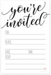 Classic Script Invitations (20 Count) with Envelopes - Sweet Heart Design