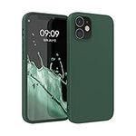 kwmobile Case Compatible with Apple iPhone 12 / iPhone 12 Pro Case - Soft Slim Protective TPU Silicone Cover - Moss Green