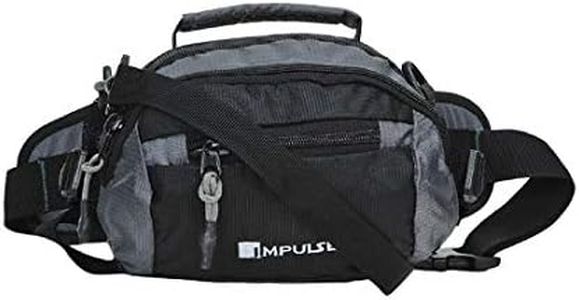 Impulse Blue Bum Bag Fanny Pack for Hiking Travel Camping Running Sports Outdoors Polyester Money Belt with Adjustable Strap Waist Bag for Men and Women (Black)