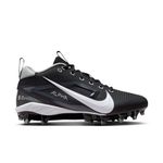 Nike Alpha Menace 4 Varsity Football Cleats (FN0027-001, Black/Light Smoke Grey/Metallic Silver/White), Black | White, 12