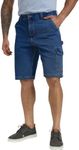 WORK IDEA Men's Cargo Denim Work Shorts, Relaxed Fit, Heavy Duty Cotton, Multiple Pockets and Durable Fabric