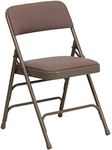 4 Pack Beige Vinyl Folding Chairs, Metal Frame