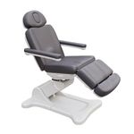 Source One Beauty Spa Numa Swivel Fully Electric 4 Motor Treatment Chair with 240 Degree Bed Rotation Extendable Footrest Removable Arms 2246B (Gray)