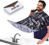 Beard Bib Beard Apron, Beard Trimming Catcher Bib for Men Shaving and Hair Clippings, Waterproof Non-Stick Hair Catcher Grooming Cloth with 2 Suction Cups