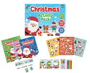 Anila's Christmas Activity Pack with Colouring Books, Sticker book, Stationery Set, Colouring Pencils & 100 Reusable Stickers.(Perfect for children aged 3-8).