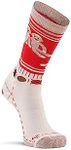 Fox River Women's Red Heel Monkey Friends Merino Wool Crew Socks, Red, Medium