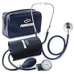 Primacare DS-9197-BL Professional Classic Series Manual Adult Size Blood Pressure Kit, Emergency Bp kit with Stethoscope and Portable Leatherette Case, Nylon Cuff, Blue