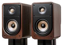 Polk Signature Elite ES20 Bookshelf Speaker - Hi-Res Audio Certified, Dolby Atmos & DTS:X Compatible, 1" Tweeter & 6.5" Woofer, Power Port Technology for Effortless Bass (Pair, Contemporary Walnut)