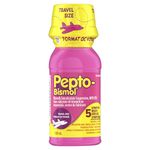 Pepto Bismol Liquid for Nausea, Heartburn, Indigestion, Upset Stomach, and Diarrhea - Fast Relief for 5 Symptoms, Original Flavor, Travel Size, 100ml
