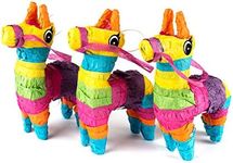 Set of 3 Mini Donkey Pinatas 4"x7" inches, Fiesta Party Decorations, Cinco de Mayo Pinata, Party Favors, Party Supplies and Centerpieces, Fiesta Decorations