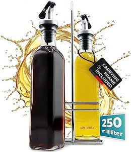 Cucino Set distributeur de vinaigre et d'huile - (Toscana) 2 x 250 ml bouteilles d'huile avec support | étanche et anti-goutte | avec bouchon anti-salissure