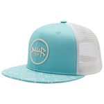 Bassdash Flat Brim Trucker Cap Adjustable Snapback Hat Mesh Back for Men Women Turquoise