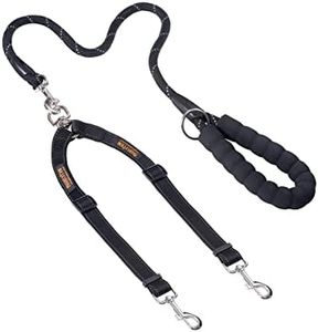 Mighty Paw Two Dog Leash with Rope Handle | Dual Dog Leash, Double Dog Leash, Multiple Dog Leash for 2 Dogs, Double Leash for Dogs, Leash Splitter for Large and Small Dogs, 2 Dog Leash, Leash Coupler