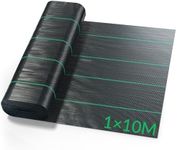 Velway Weed Control Membrane Heavy Duty - 1x10M Weed Control Barrier Fabric Landscape Ground Cover for Artificial Grass Patios Paths Flower Beds - Weed Suppressant Membrane