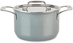 All-Clad FUSIONTEC Natural Ceramic with Steel Core Stockpot with Lid, 7 Quart, Platinum