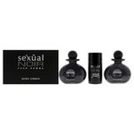 Michel Germain Sexual Noir Pour Homme 3-Piece Cologne Gift Set, Top Notes of Italian Bergamot, Crisp Grapefruit, Cardamom, Mysterious Dark Natural Oils