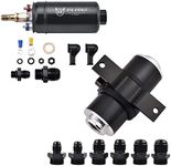 EVIL ENERGY External Fuel Pump 12V 300LPH Bundle with 100 Micron Inline Fuel Filter&Bracket Clamp