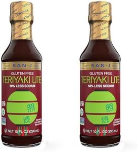 San-J - Gluten Free Lite Teriyaki Sauce with 50% Less Sodium - Well-balanced Sauce for Cooking - Non-GMO - 10 oz. Bottles - 2 Pack