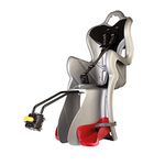Bellelli B-One Baby Carrier Child Bike Seat - Standard Multifix Anchor System, Silver - 50lbs.
