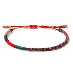 LUCKY BUDDHIST Handmade Bracelet + Buddhist Gift! Tibetan Good Luck String Armband. for Women, Men, Teens. Adjustable Size! Friendship Present. Handcrafted Rope Woven Chakra Wristband | Multicolored