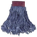 Rubbermaid Commercial Products Large Super Stitch Blend Cotton/Synthetic Mop Heads in Blue
