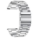 TStrap Metal Watch Strap 22mm - Silver Release Watch Straps for Men Women - Brushed Solid Stainless Steel Smart Watch Bracelet - Ladies Replacement Band Clasp Buckle - 16mm 18mm 20mm 22mm