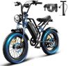 27 Inch Adult Electric BIke, 48V/18Ah E Bikes for Adults 60+ Miles Long Range, Double Shock Absorber and Disc Brakes Electric Motorcycle All Terrain Fat Tire Electric Dirt Bike