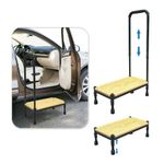 Step Stool with Handle for Adults Elderly Medical Stepping Stool Car Assist Handle Bed Steps for High Beds Heavy Duty Adjustable Foot Stools with Handrail Seniors Handicap Step for Kitchen